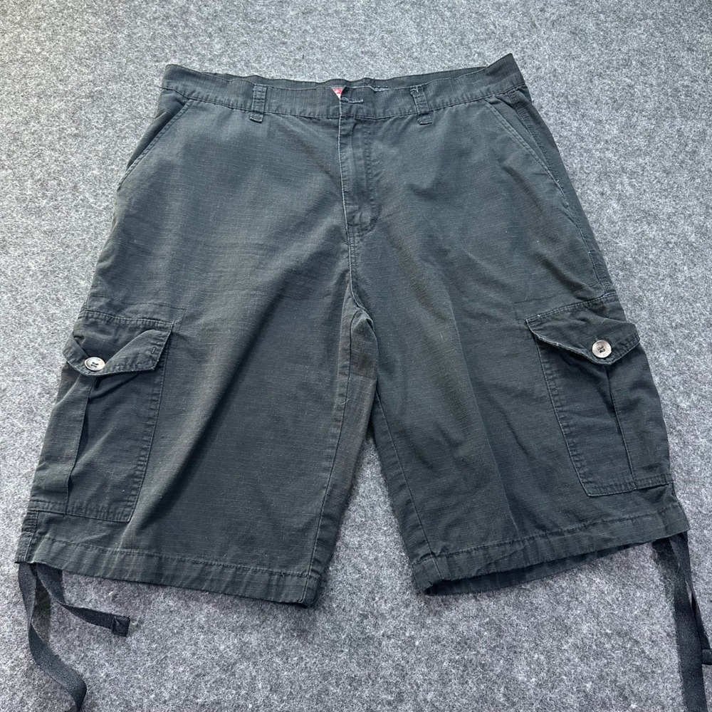 Southpole Mens Black Utility Streetwear Y2K Cargo Shorts 36